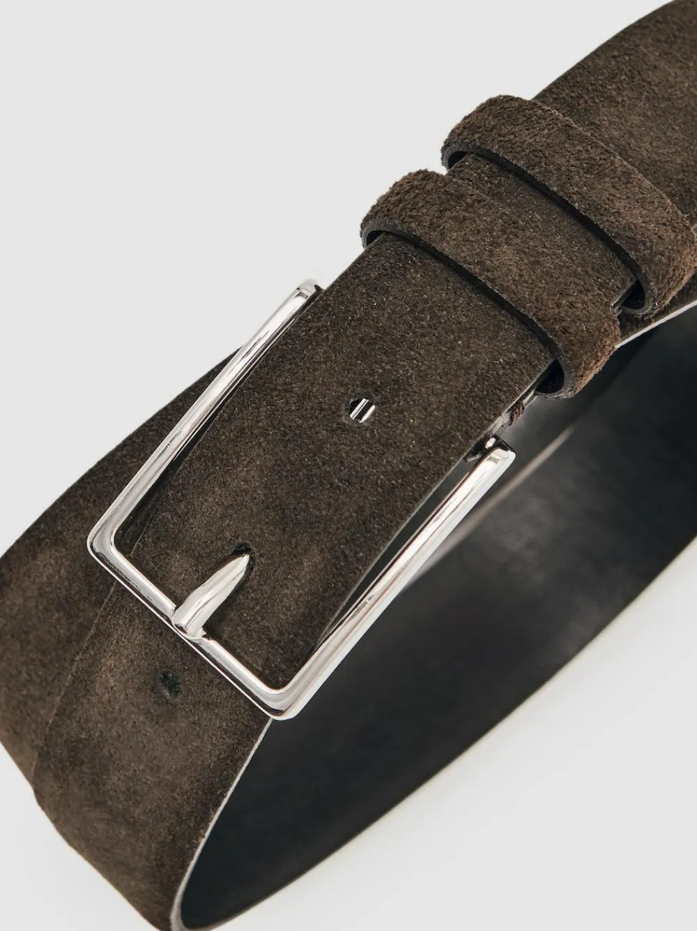 Sale Reiss Dante Suede Belt Chocolate