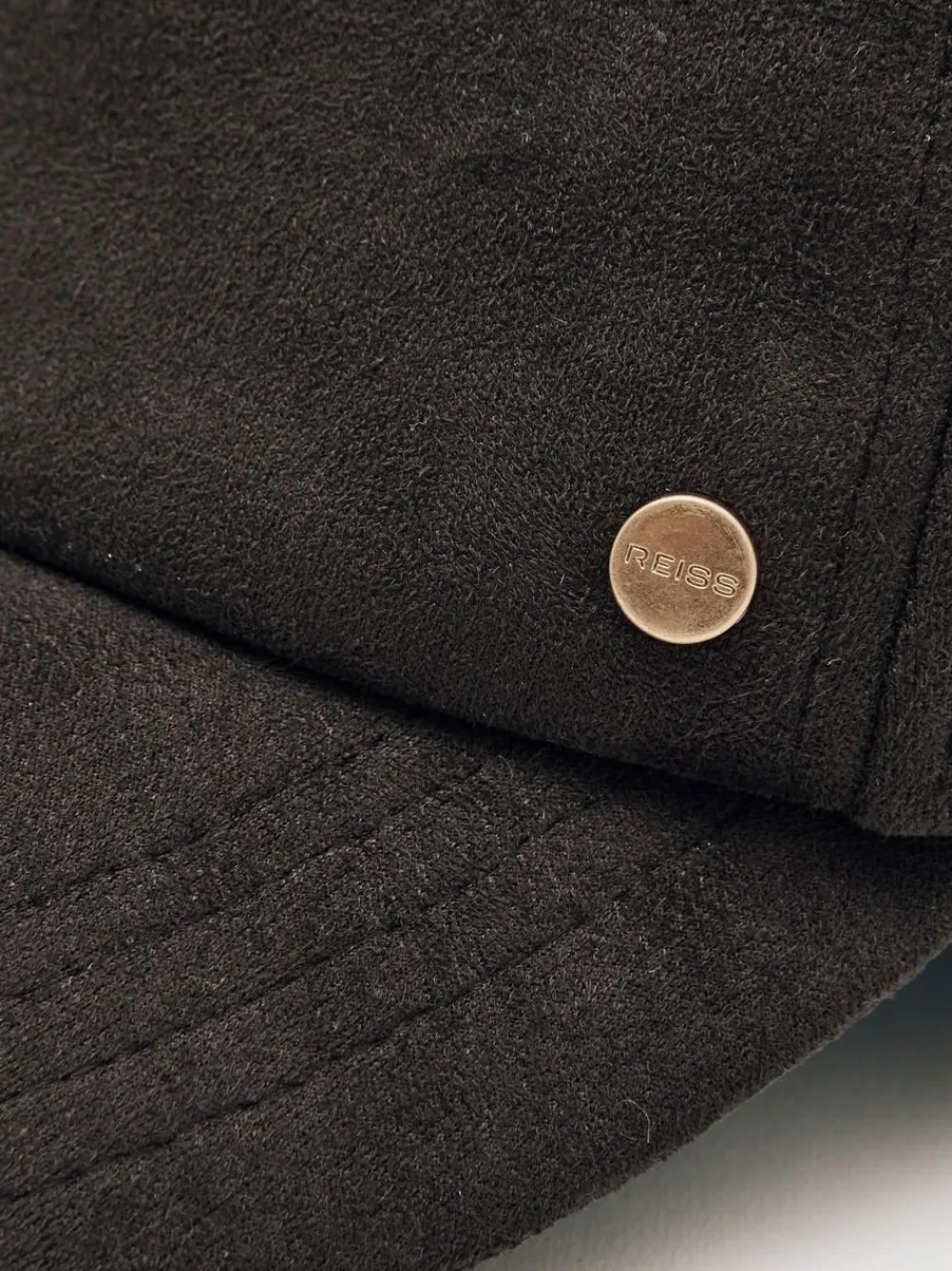 Outlet Reiss Chocolate Nicky Faux Suede Baseball-Style Cap