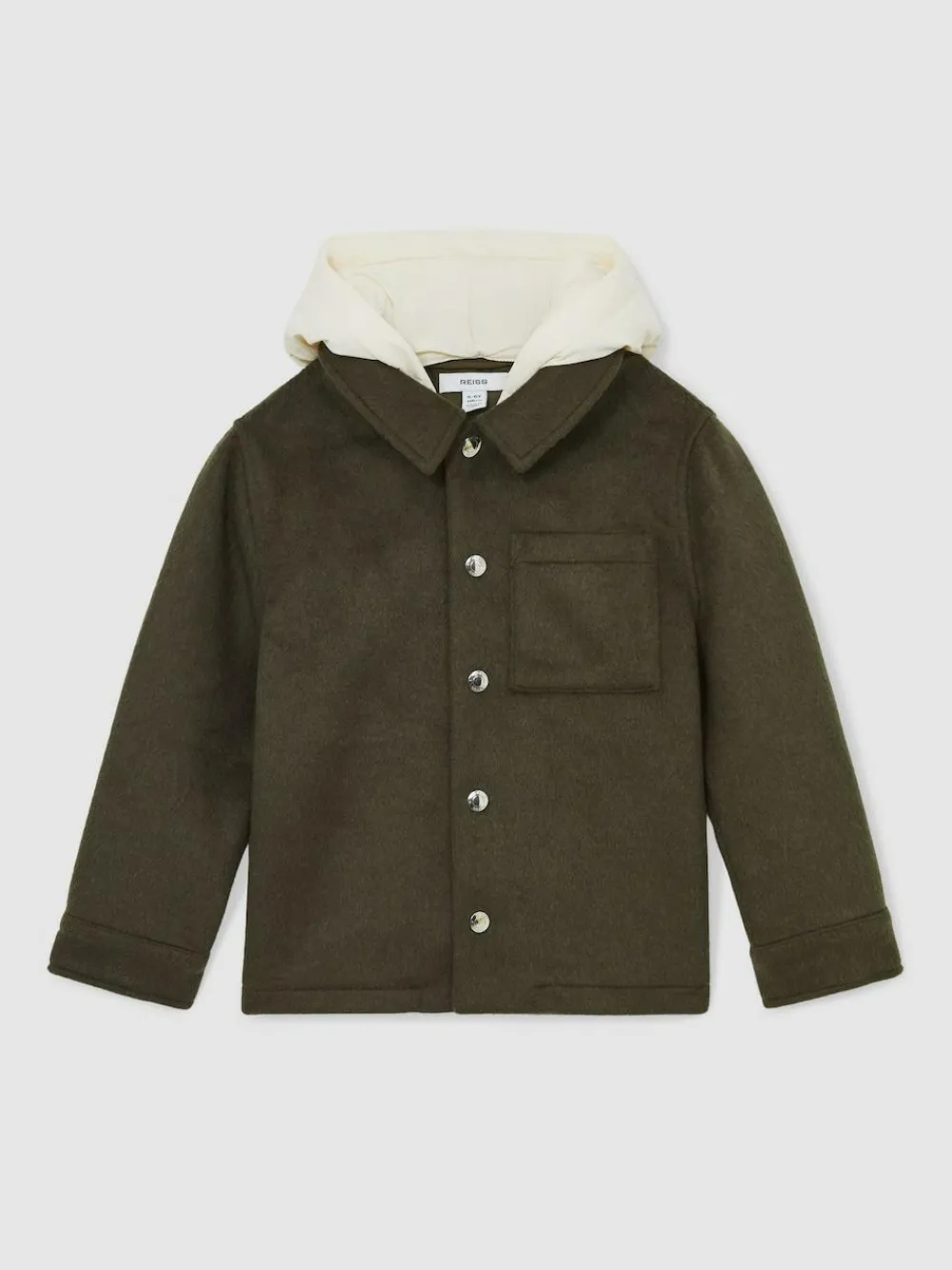 Reiss Benjamin 3-9 yrs Wool-Blend Detachable-Hood Overshirt^BOY Shirts