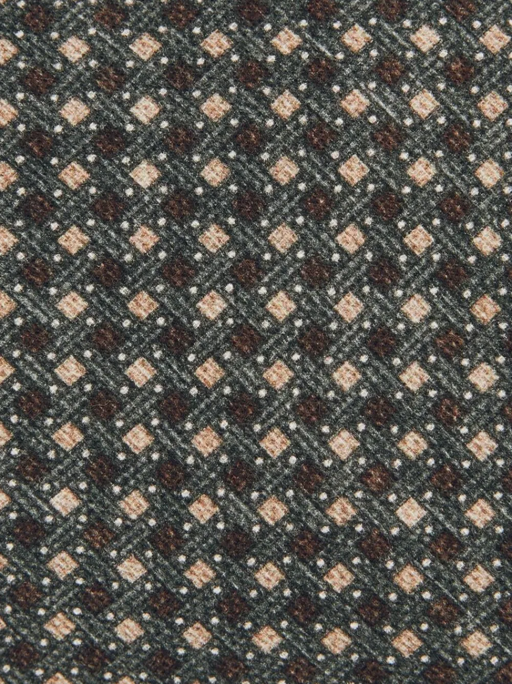 Reiss Dark Sage Multi Nicolo Micro-Square Print Tie With Wool^ Ties & Pocket Squares