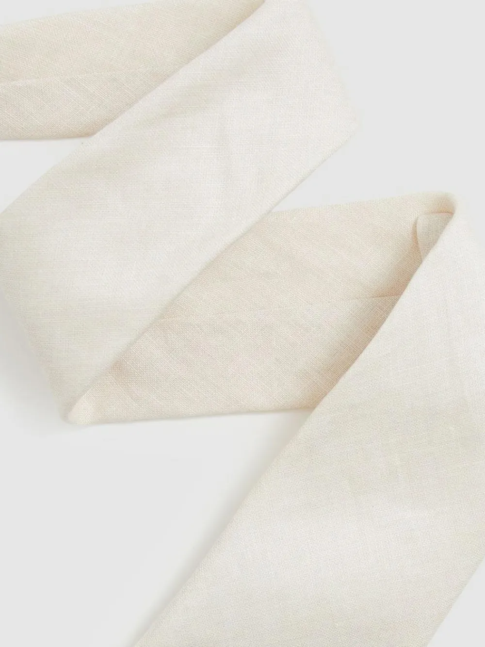 Outlet Reiss Ecru Elio Linen Textured Tie