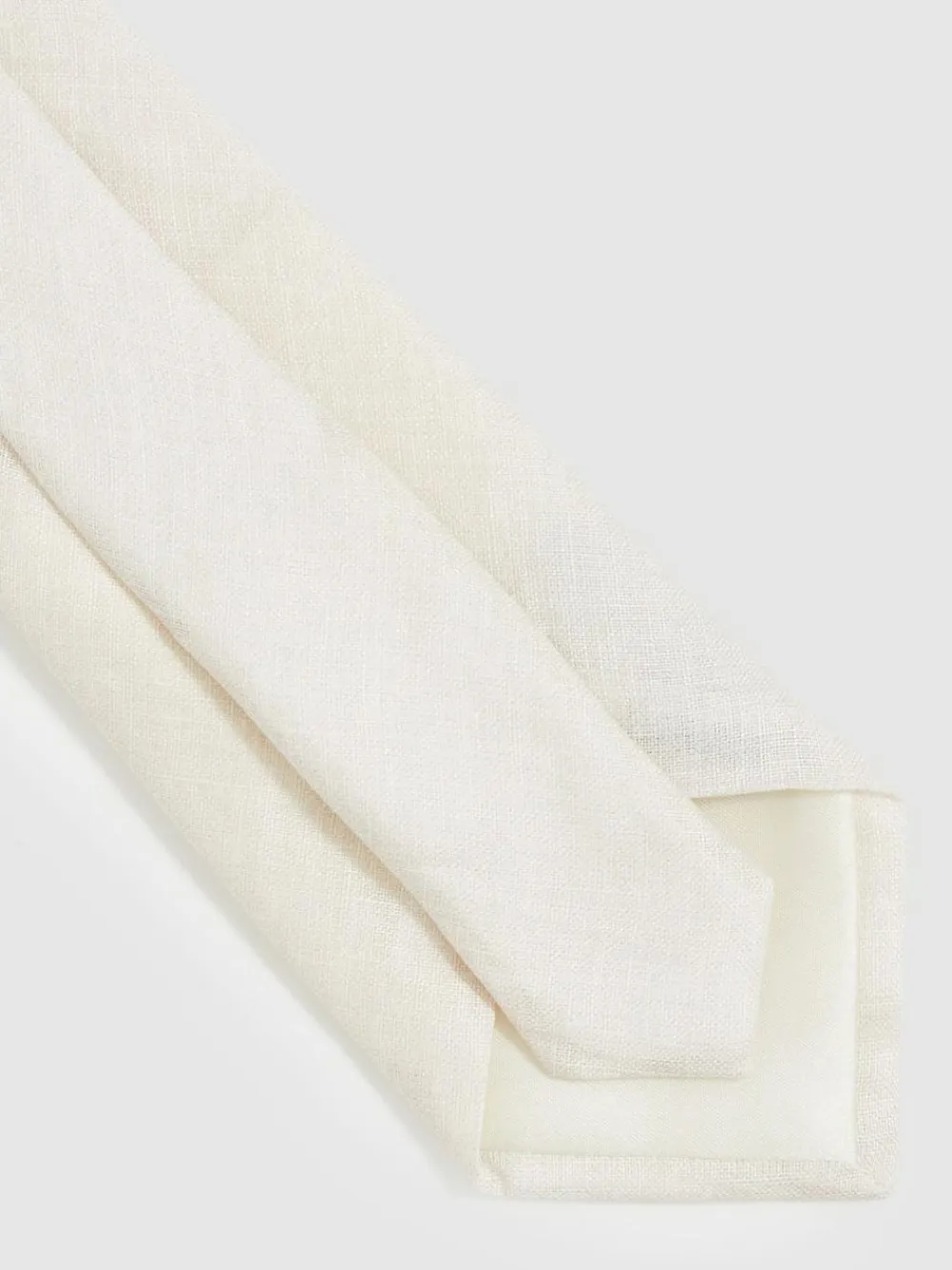 Outlet Reiss Ecru Elio Linen Textured Tie