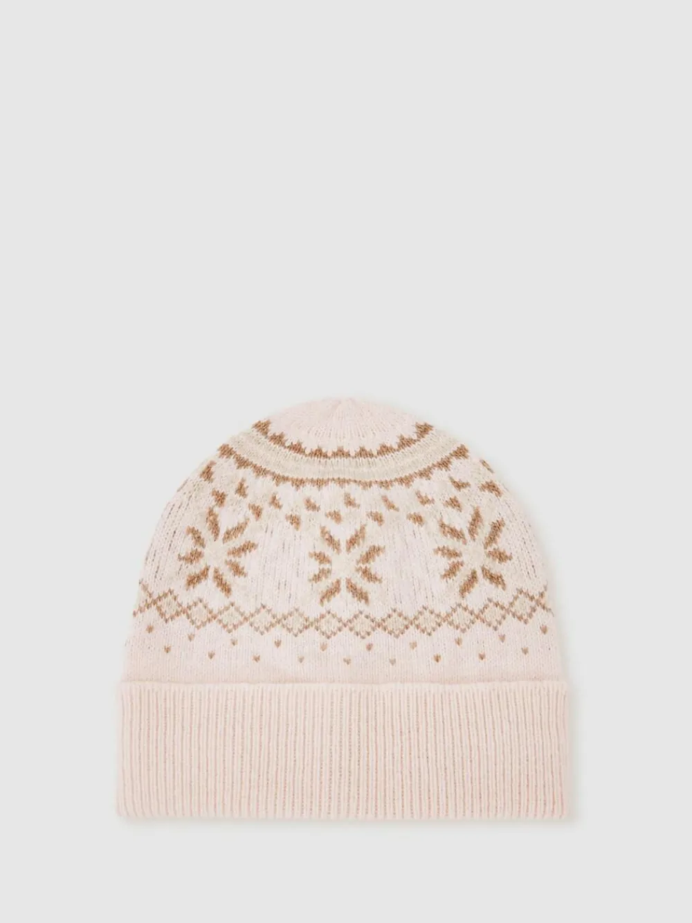 Reiss Ecru Farah Junior Fair Isle Hat And Scarf Set With Wool^ Hats