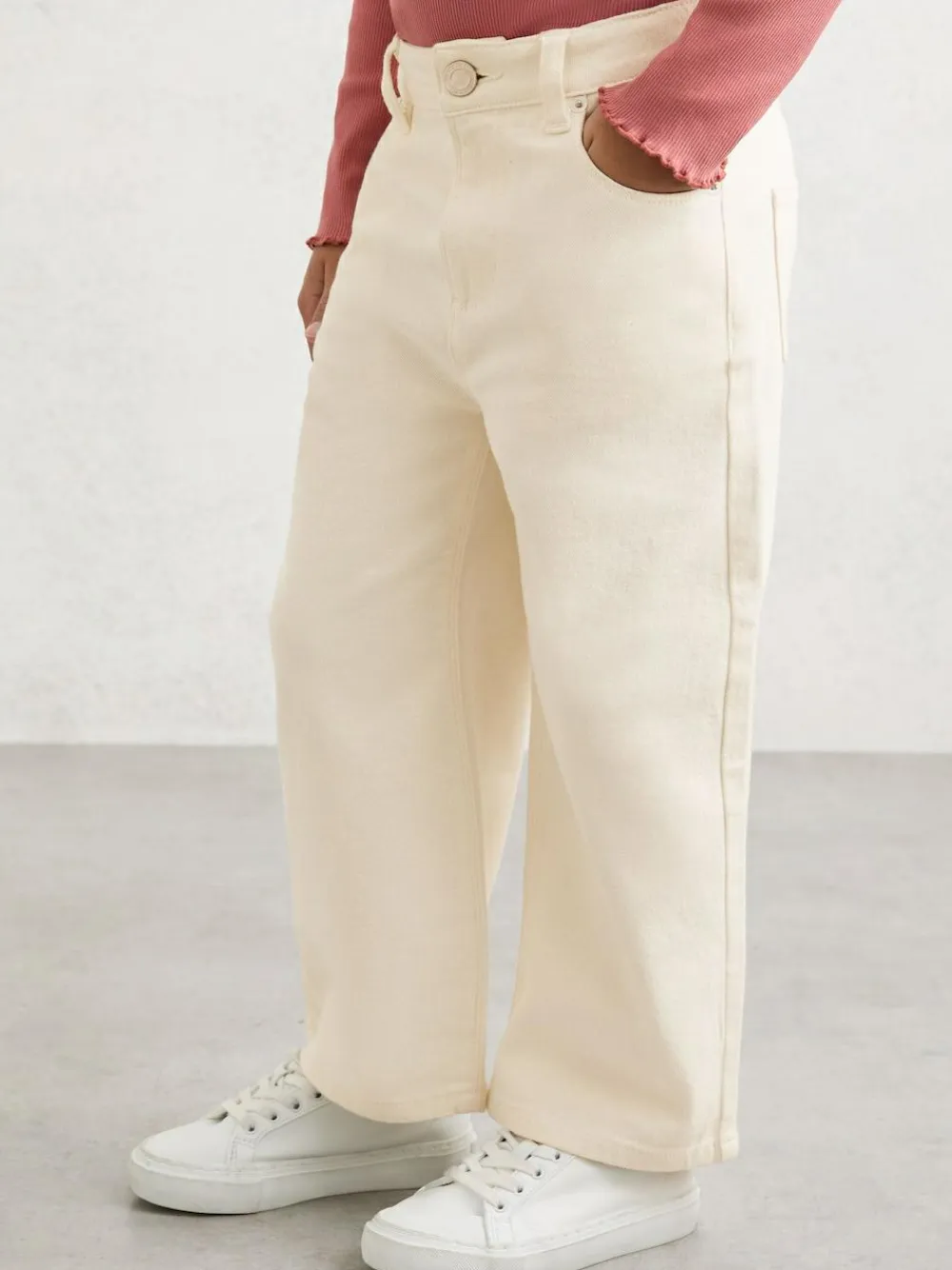 Online Reiss Sky 3-9 yrs Wide-Leg Jeans Ecru
