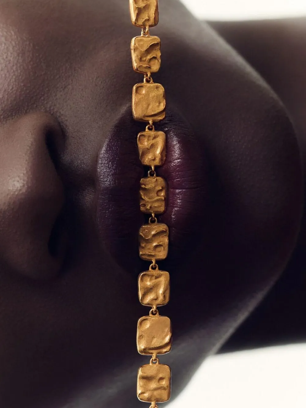 Reiss Gold Tone Mila Molten Square Necklace