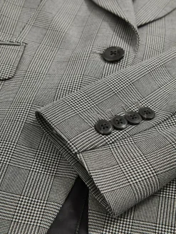 Reiss Grey Brooklyn Single-Breasted Check Suit Blazer^Women Blazers