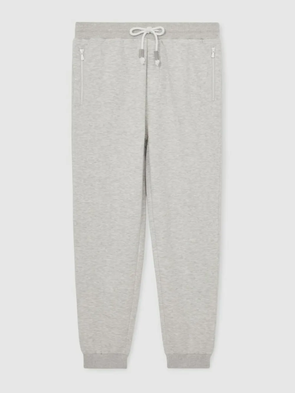 New Reiss Finch Cotton-Blend Drawstring Joggers Grey
