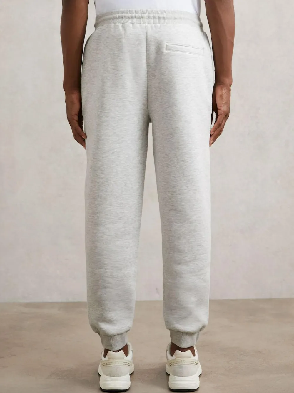 New Reiss Finch Cotton-Blend Drawstring Joggers Grey