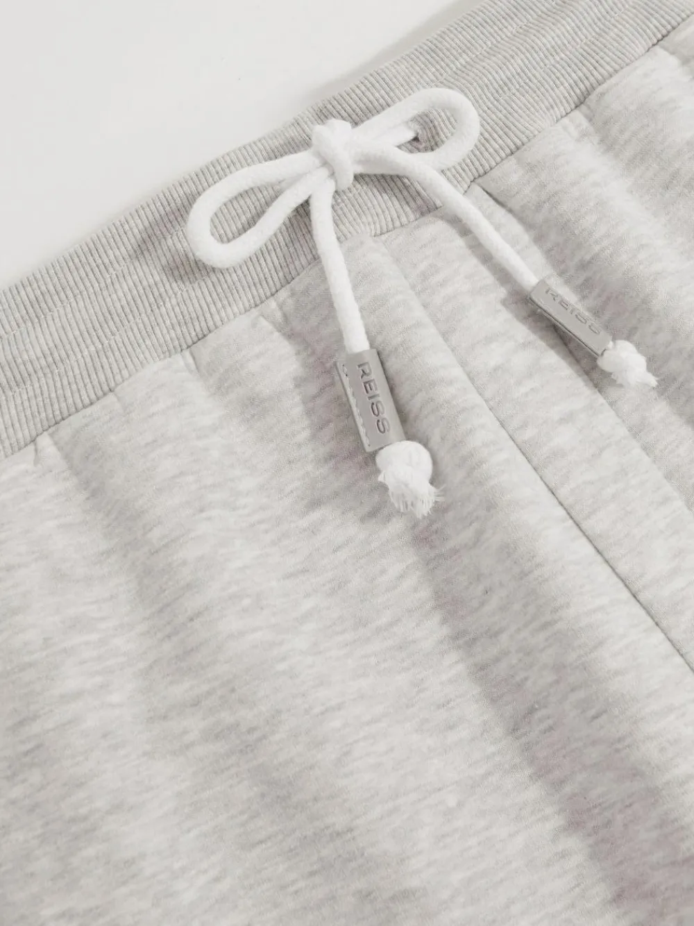 New Reiss Finch Cotton-Blend Drawstring Joggers Grey