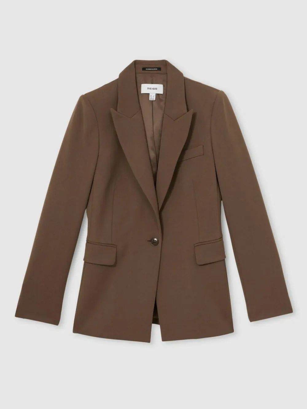 Sale Reiss Gabi Petite Tailored Single Breasted Suit Blazer Mink Neutral