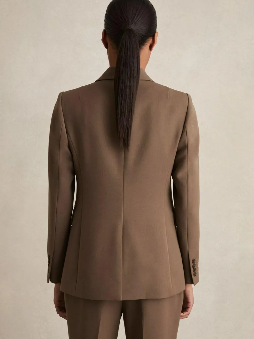 Sale Reiss Gabi Petite Tailored Single Breasted Suit Blazer Mink Neutral