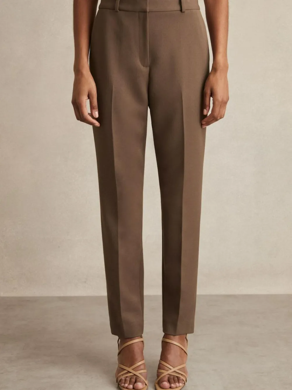 Reiss Gabi Slim-Fit Suit Trousers Mink Neutral