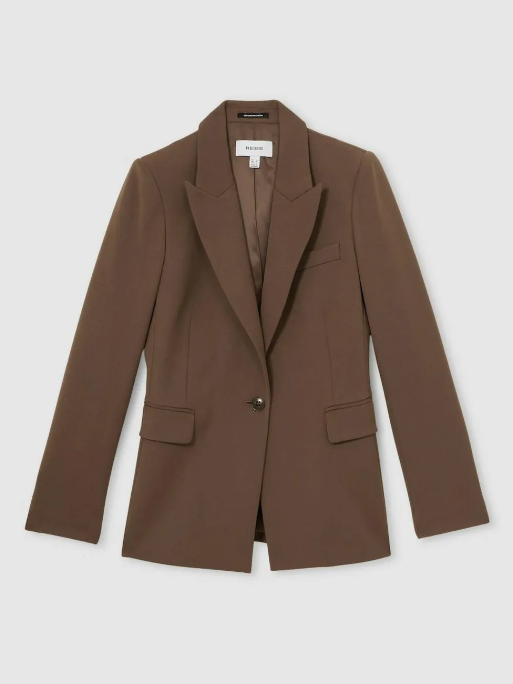 Clearance Reiss Gabi Tailored Single Breasted Suit Blazer Mink Neutral