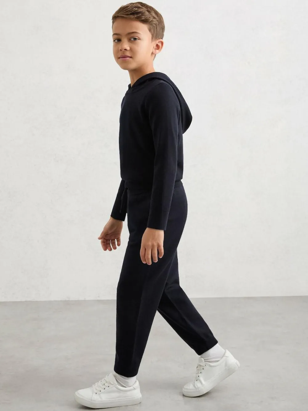 Best Reiss Navy Billings 9-13 yrs Merino Wool-Blend Cuffed Joggers