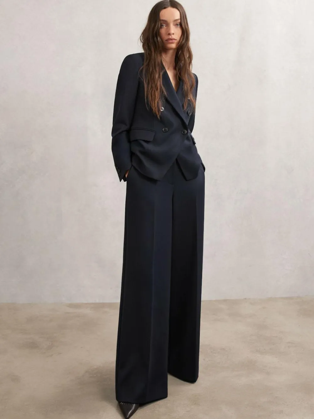 Online Reiss Gabi Double-Breasted Suit Blazer Navy