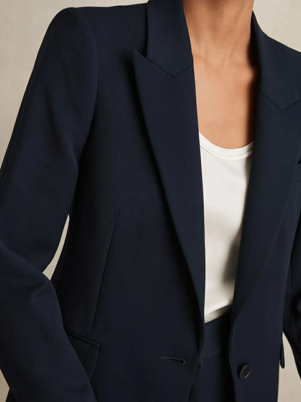 Outlet Reiss Gabi Petite Tailored Single Breasted Suit Blazer Navy