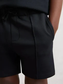 Sale Reiss Navy Peter 3-9 yrs Premium Interlock Drawstring Pintuck Shorts