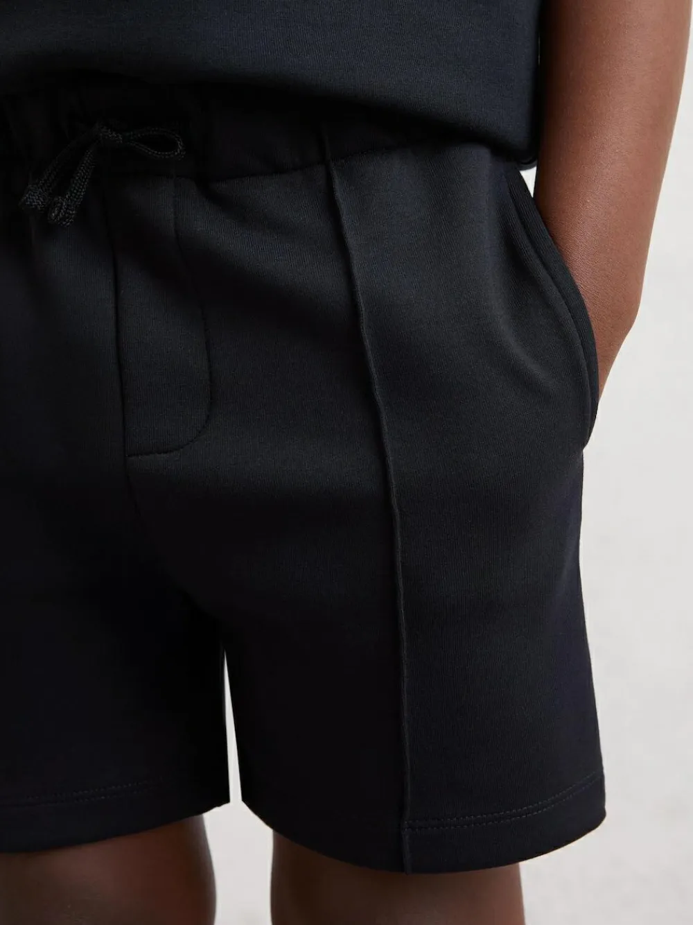 Sale Reiss Navy Peter 3-9 yrs Premium Interlock Drawstring Pintuck Shorts