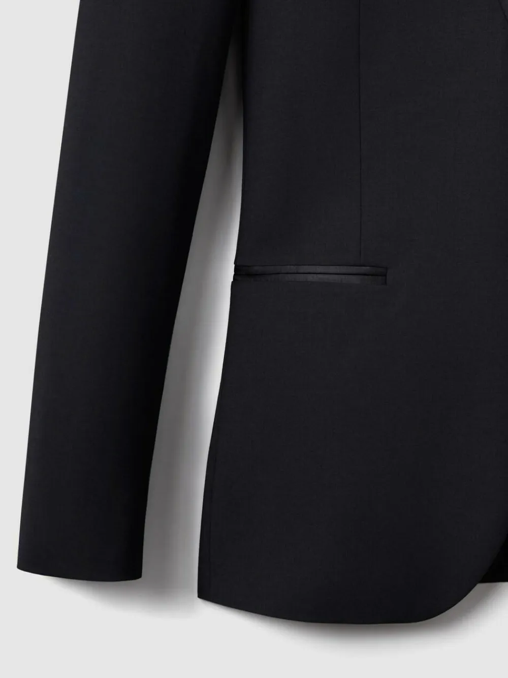 Reiss Navy Poker Peak Lapel Single-Breasted Tuxedo Jacket Slim-Fit^ Blue Suits