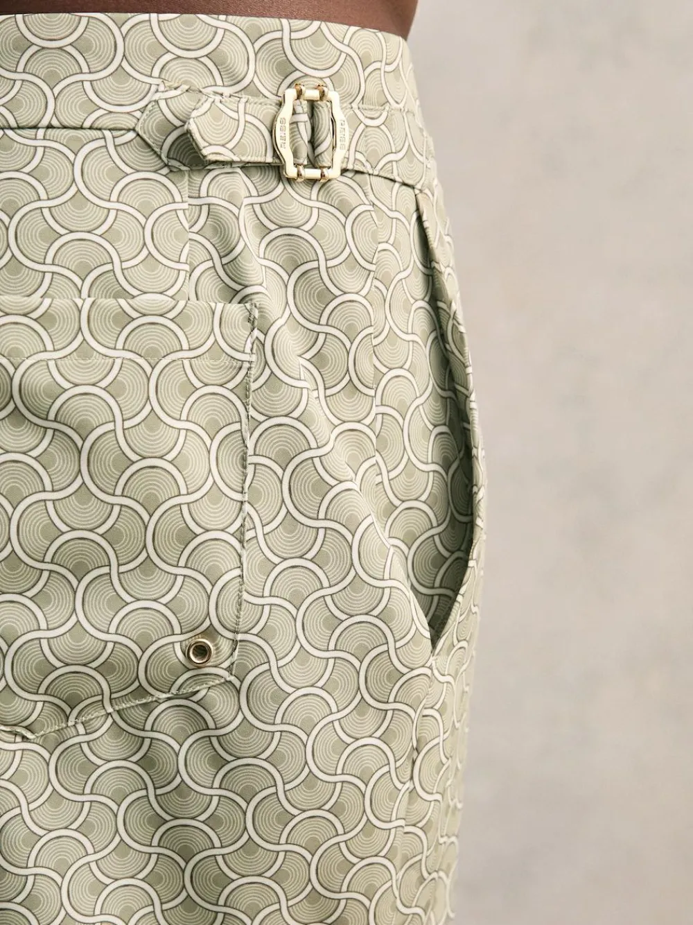 Online Reiss Caprio Geometric Print Swim Shorts Pistachio Green
