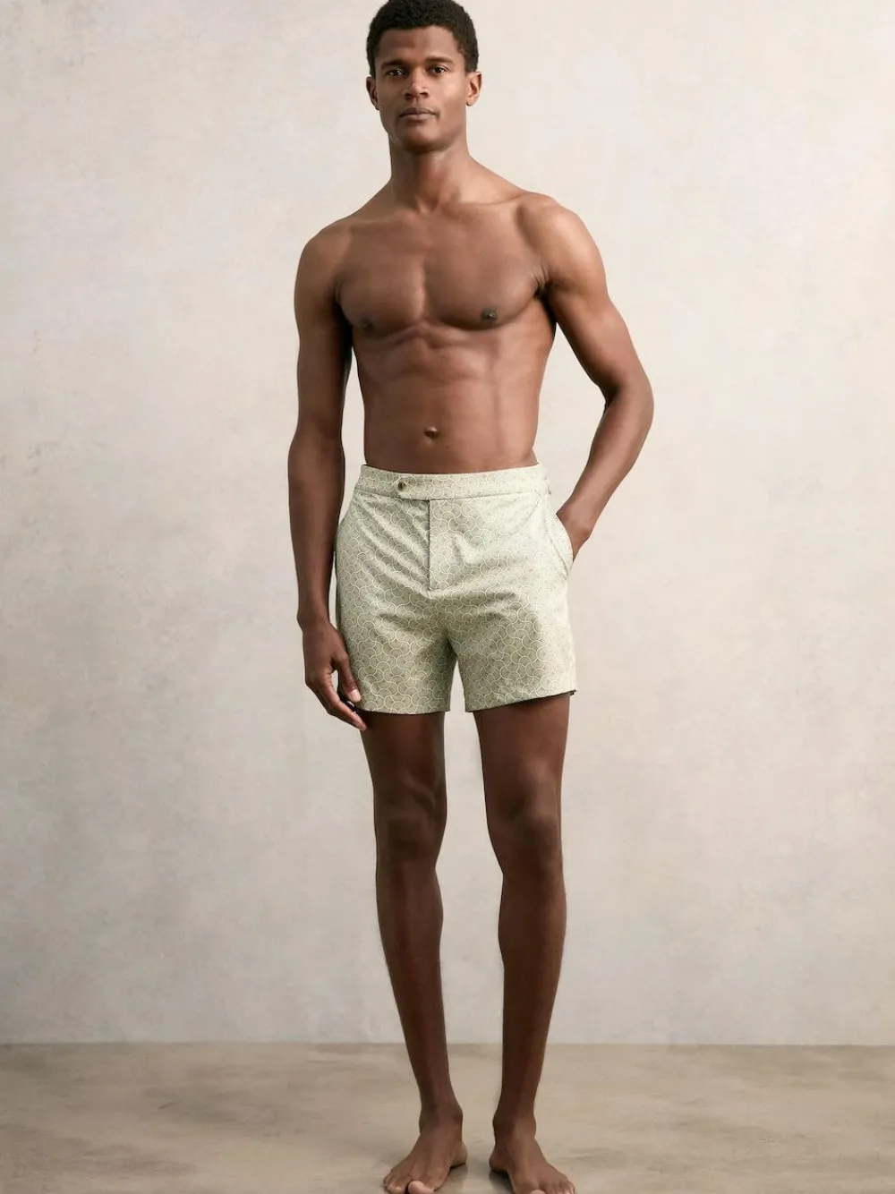 Online Reiss Caprio Geometric Print Swim Shorts Pistachio Green