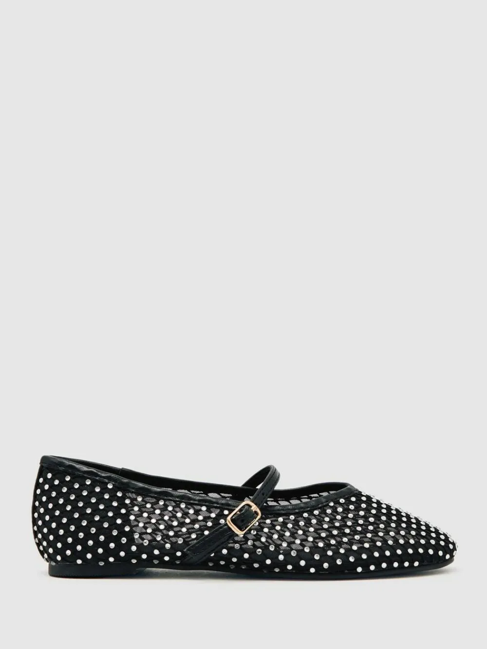 Reiss Silver Amie Girls Crystal-Mesh Ballet Pumps^ Shoes
