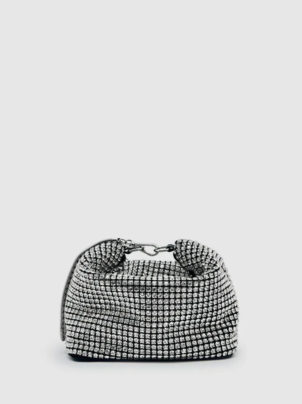 Reiss Leah Crystal Bracelet Pouch Bag Silver