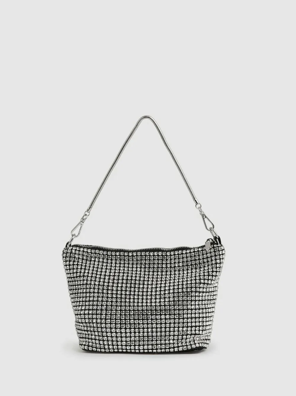 Reiss Leah Crystal Bracelet Pouch Bag Silver