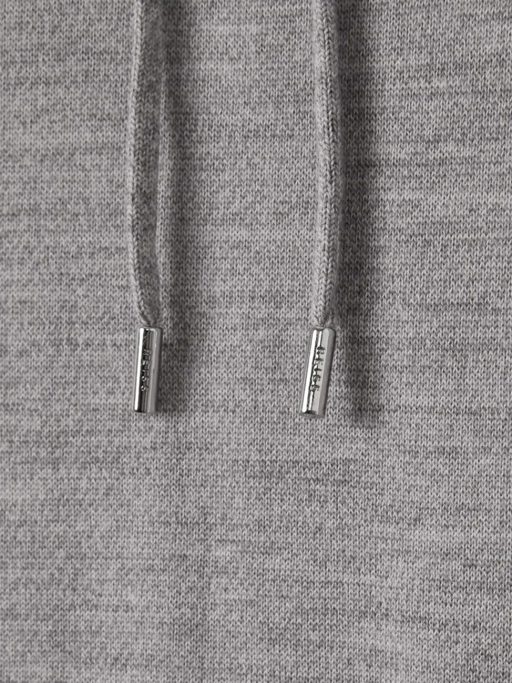 Reiss Soft Grey Mouline Holland Merino Wool Drawstring Hoodie^ Loungewear