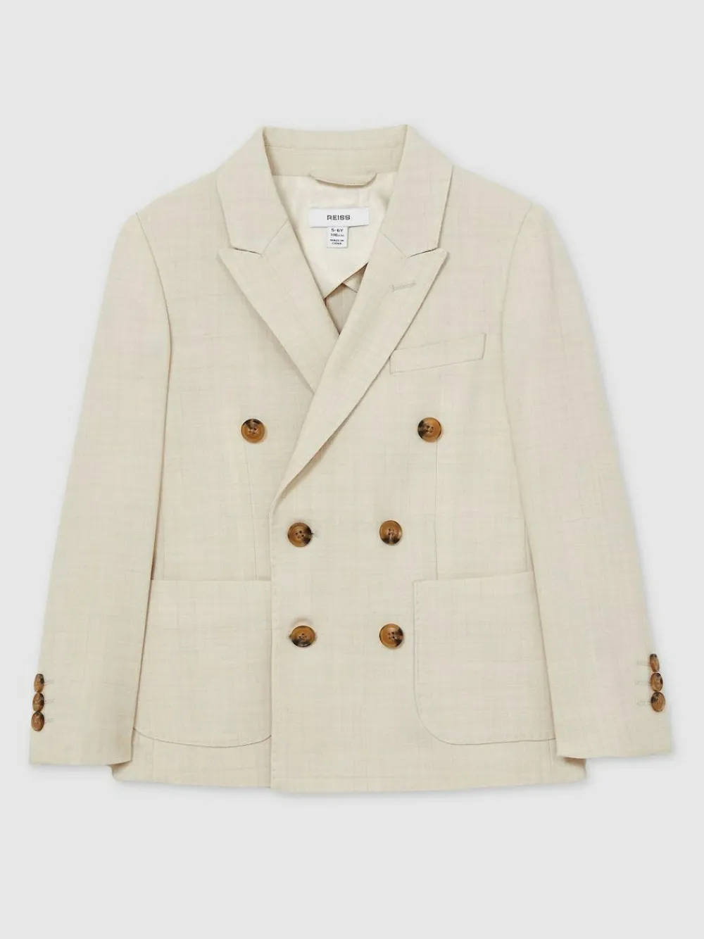 Reiss Stone Belmont J 3-9 yrs Double-Breasted Textured Blazer With Wool^BOY Suits & Vest
