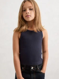 Reiss White/Pink/Navy Violet 3 Pack 3-9 yrs Stretch-Cotton Ribbed Vests^ Vests