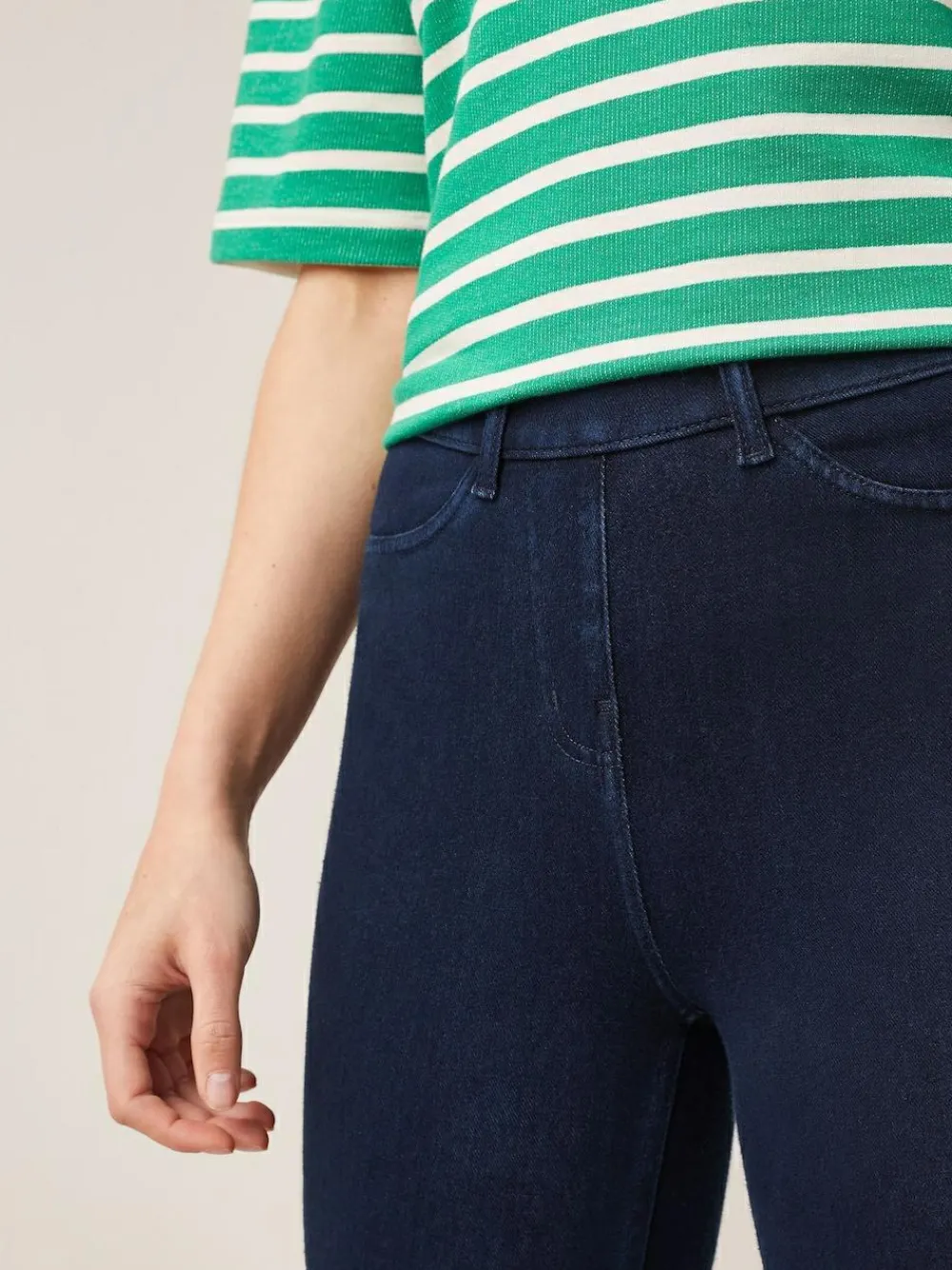 Next Rinse Blue Cropped Denim Jersey Leggings