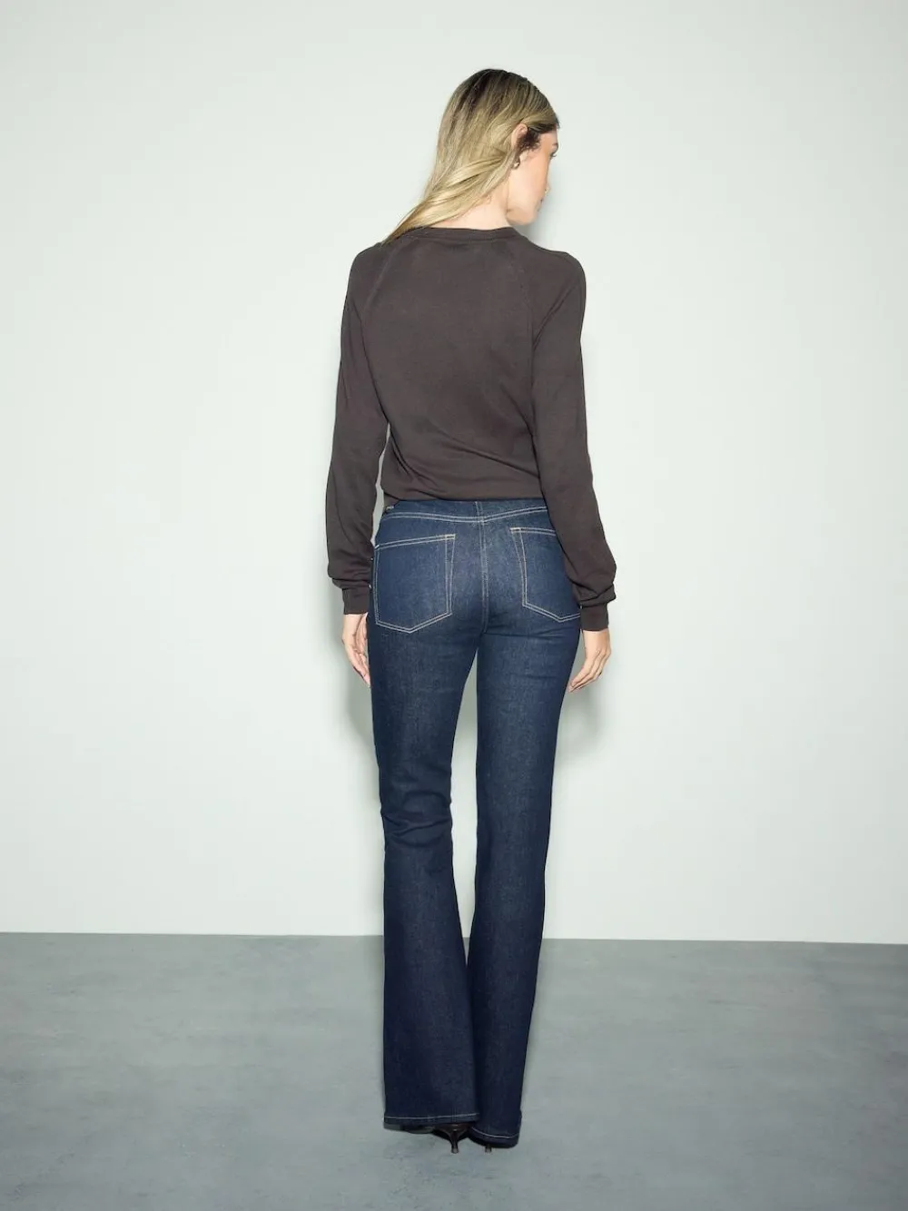 Best Next High Rise Stretch Flare Jeans Rinse Blue
