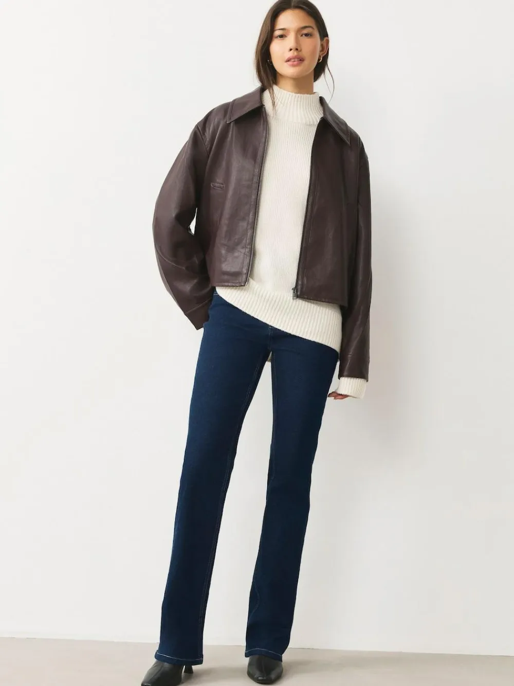 Online Next Mid Rise Stretch Bootcut Jeans Rinse Blue