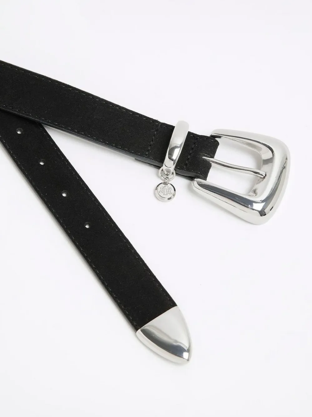 River Island Black Bubble Buckle Suede Belt^Women Belts
