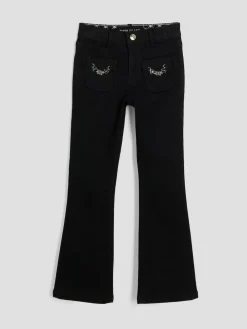 Best River Island Black Key Chain Pocket Flare Jeans