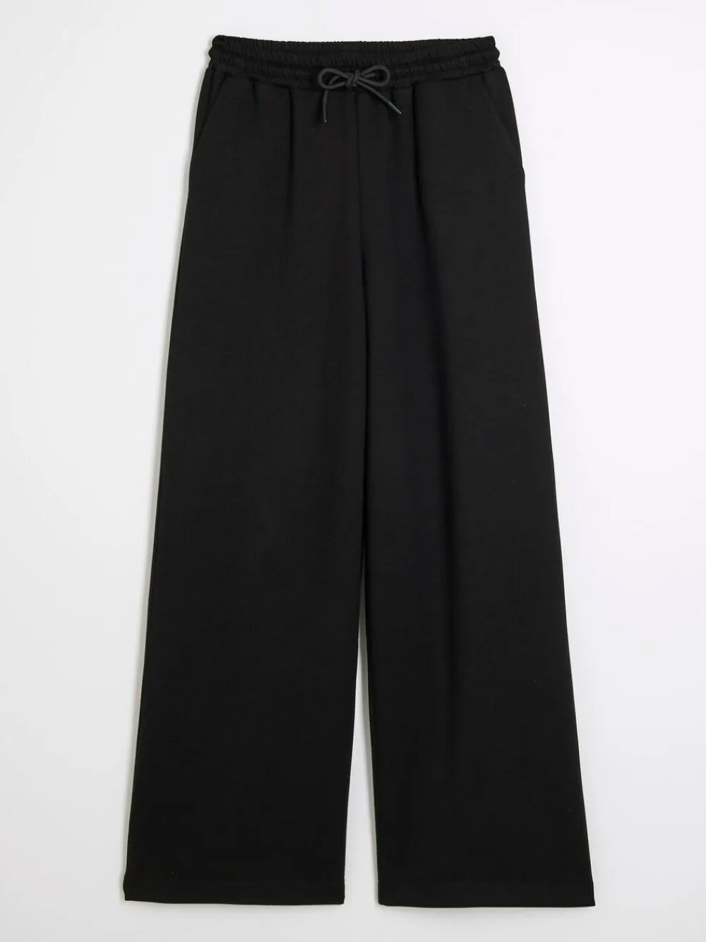 Online River Island Premium Wide Leg Joggers Black