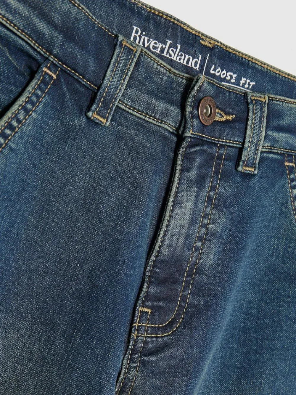River Island Blue Loose Cargo Pocket Jeans^BOY Jeans|Jeans