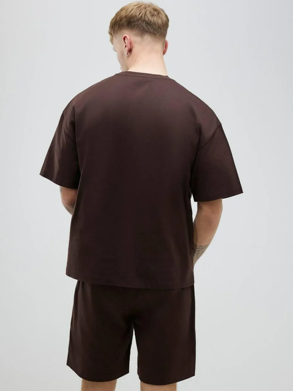 Discount River Island Boxy T-Shirt and Shorts Set Brown