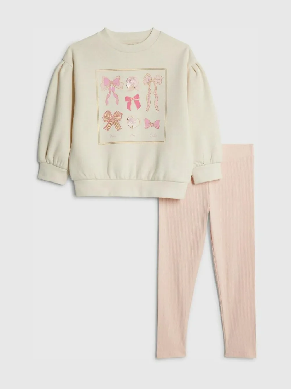 River Island Cream Bow Sweatshirt & Leggings Set^ Sweatshirts & Hoodies