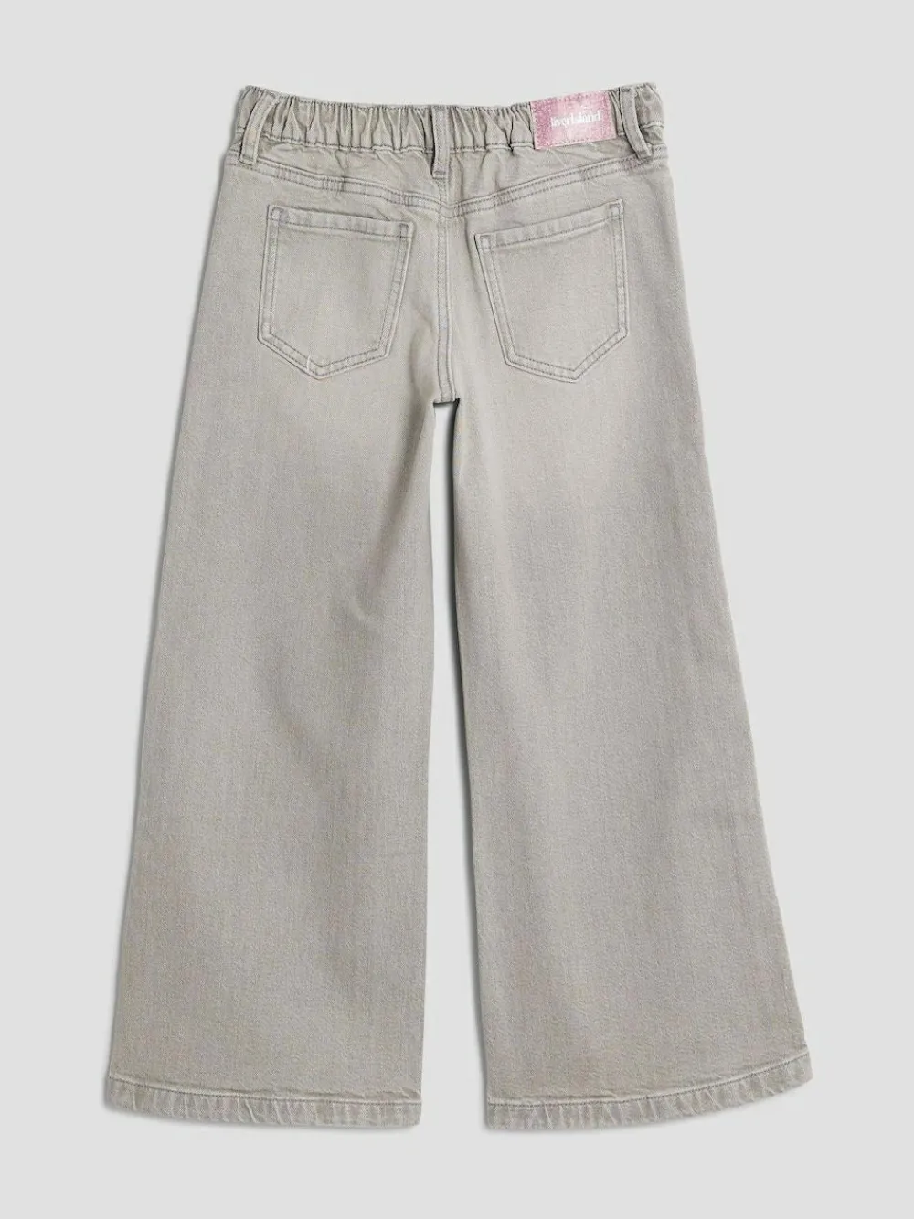 New River Island Grey Girls Pull On Wide Jeans