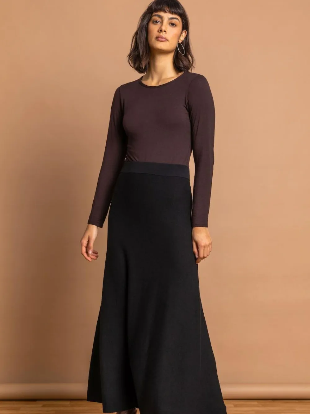 Roman Knitted Midi Stretch Skirt^Women Skirts