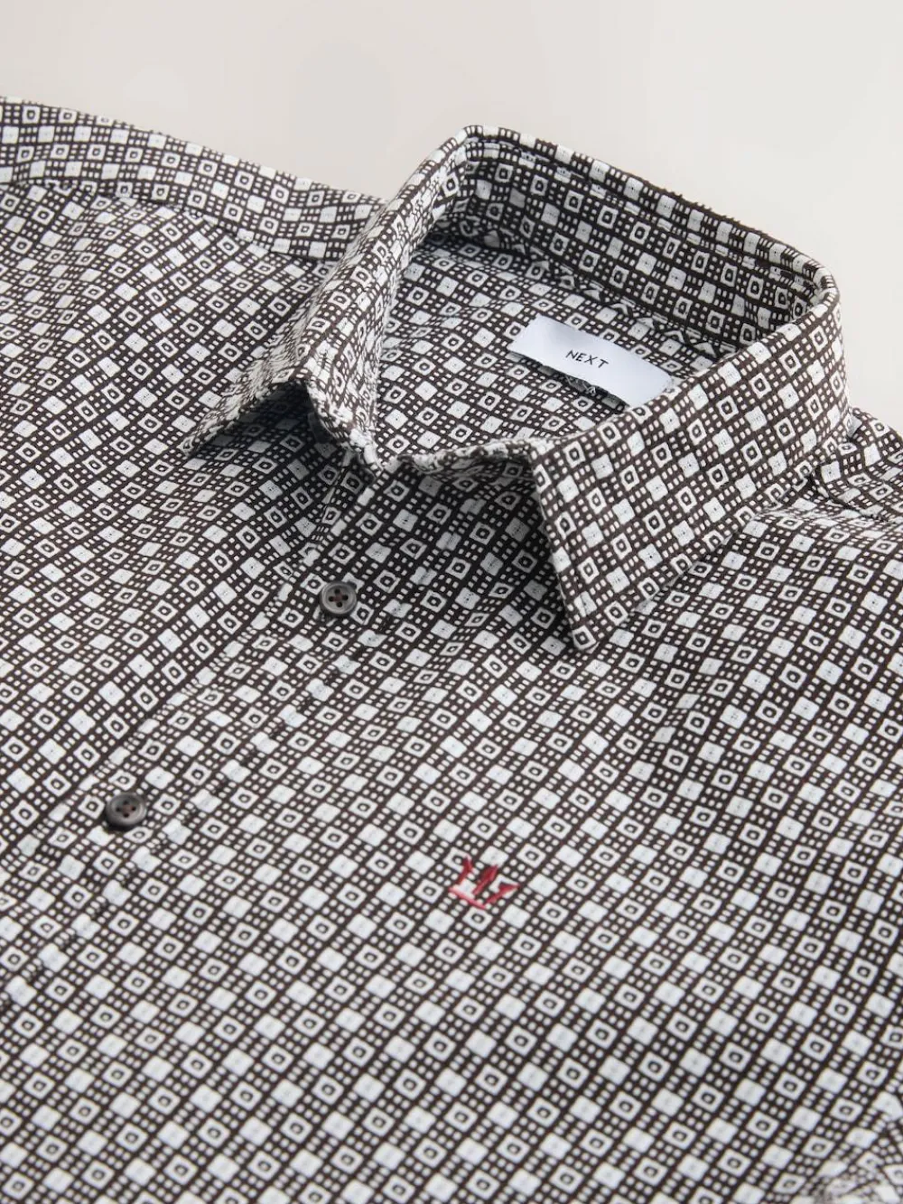 Next Printed Stretch Oxford Short Sleeve Shirt^ Shirts