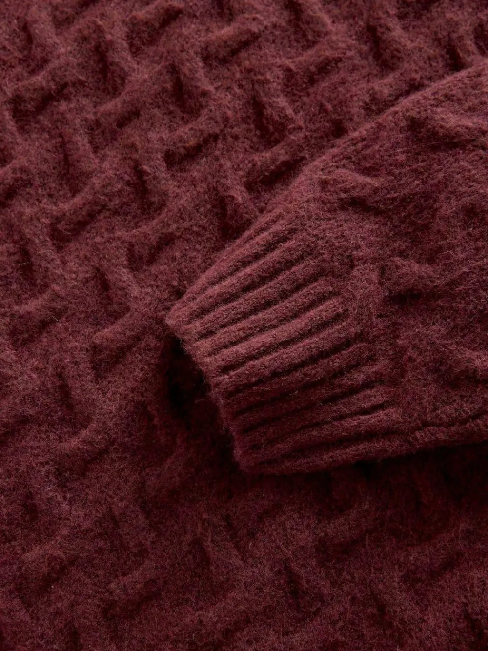 Next Rust Red Regular Fit Cosy Cable Mock Shirt Jumper^ Nightwear|Knitwear