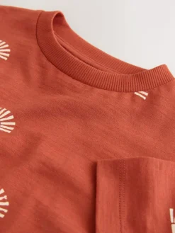 Clearance Next Short Sleeve All-Over Print T-Shirt (3 Month-7 Years) (3mths-7yrs) Rust Red Sun