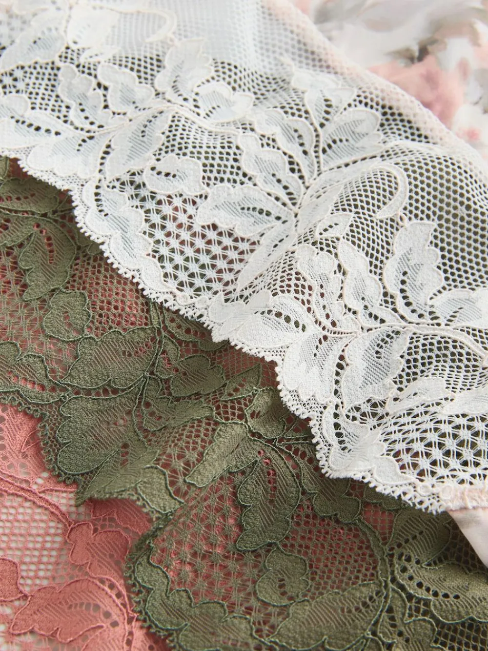 Next Sage Green Midi No VPL Lace Back Briefs 5 Pack^Women All Lingerie|Panties