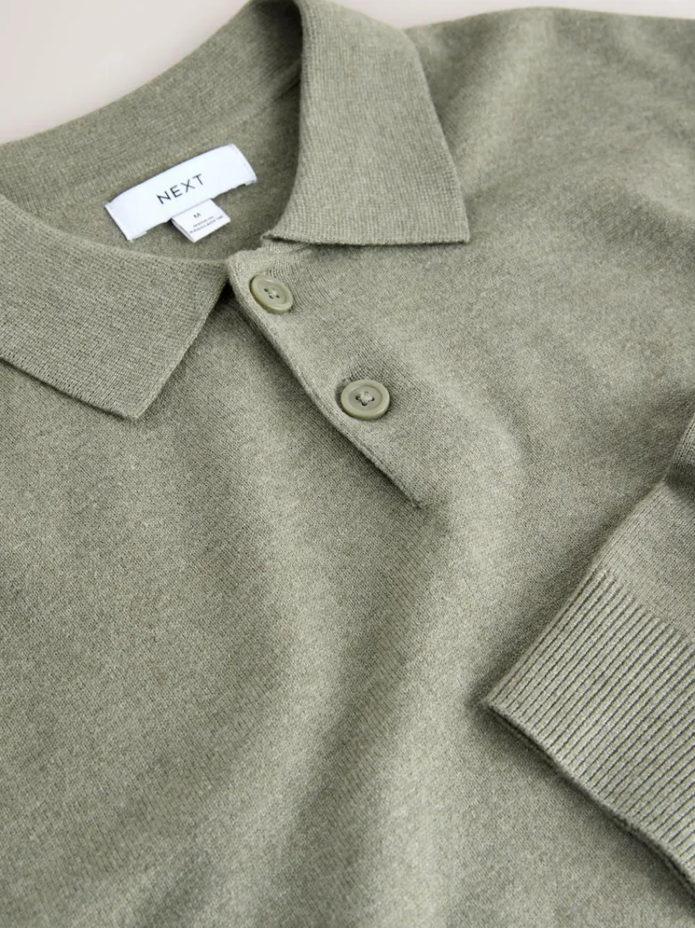 Next Plain Regular Fit Essential Long Sleeve Knitted Polo Shirt^ Tops & T-Shirts|Knitwear