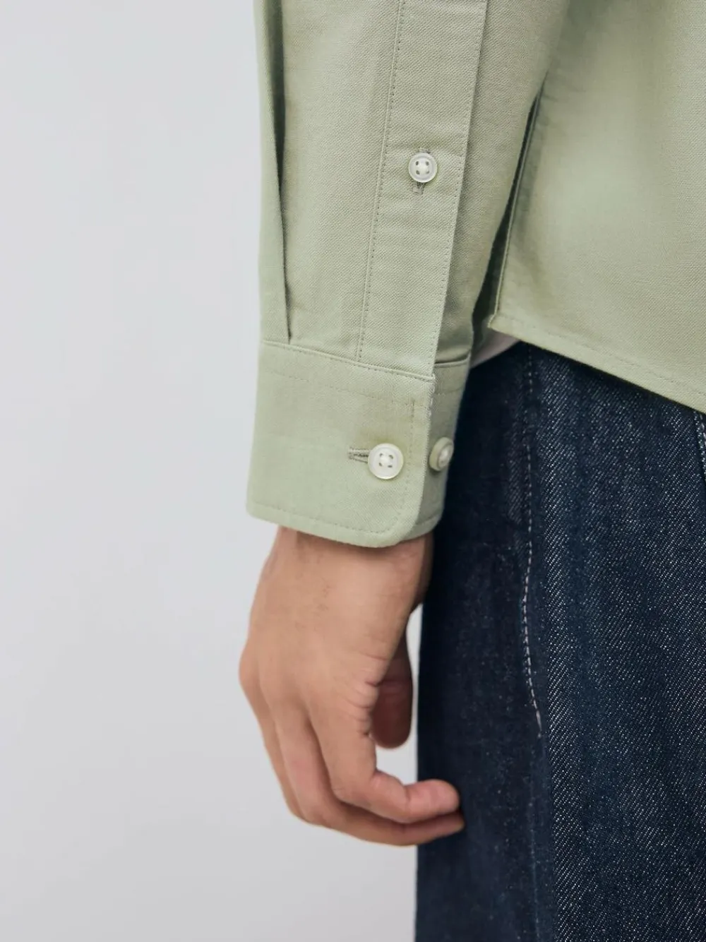 Outlet Next Sage Green Regular Fit Long Sleeve Oxford Shirt