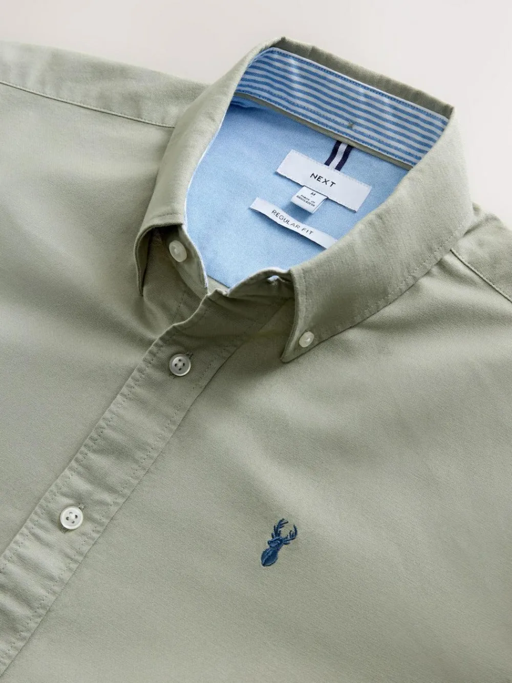 Outlet Next Sage Green Regular Fit Long Sleeve Oxford Shirt