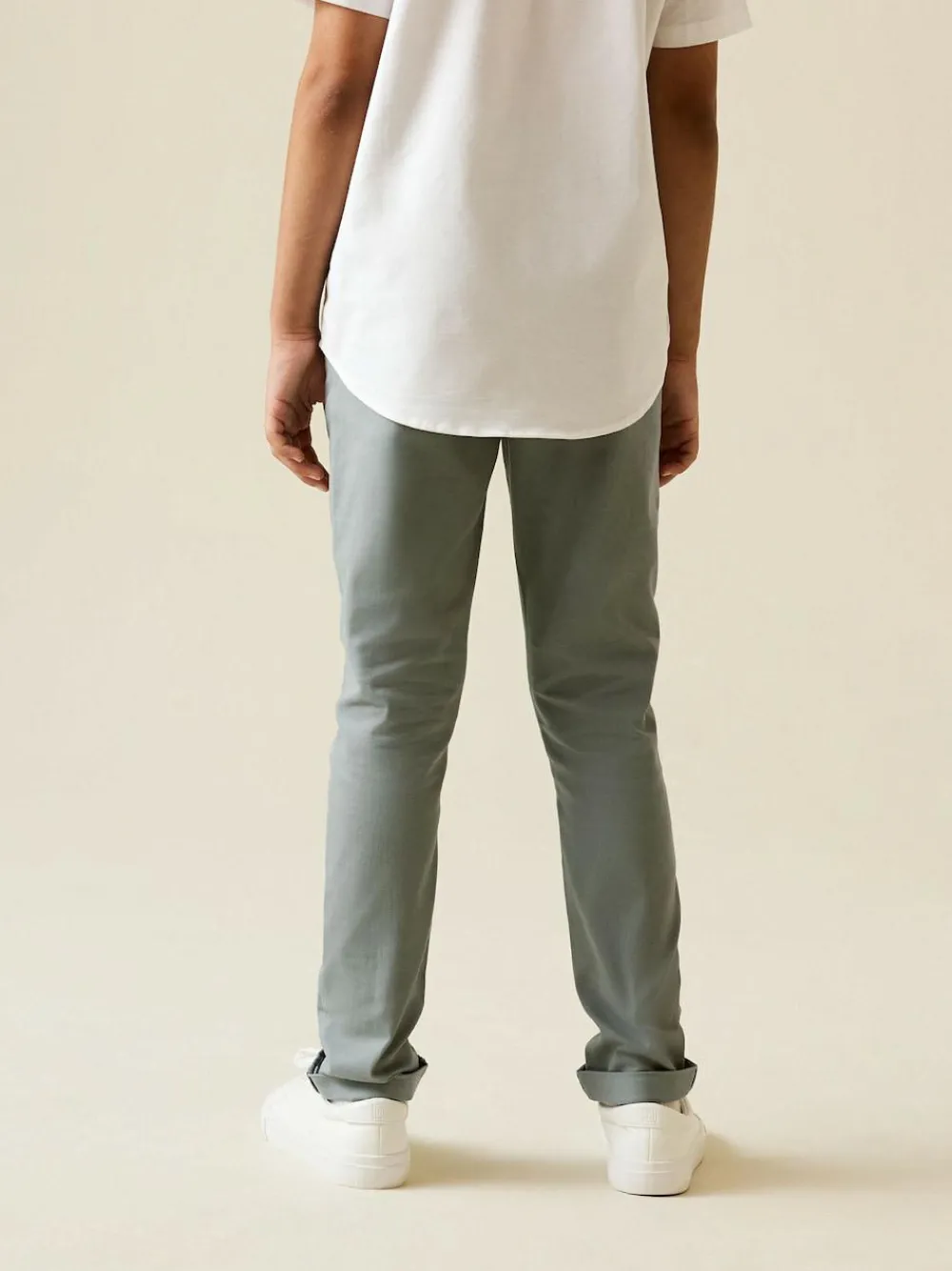 Sale Next Sage Green Skinny Fit Stretch Chino Trousers (3-17yrs)